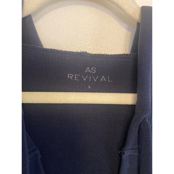 As Revival Navy Blue Oversized Slouchy Hoodie With Drawstrings Women’s L - Picture 3 of 6